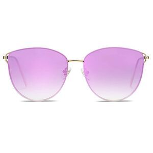 Round frame flat lens Sunglasses